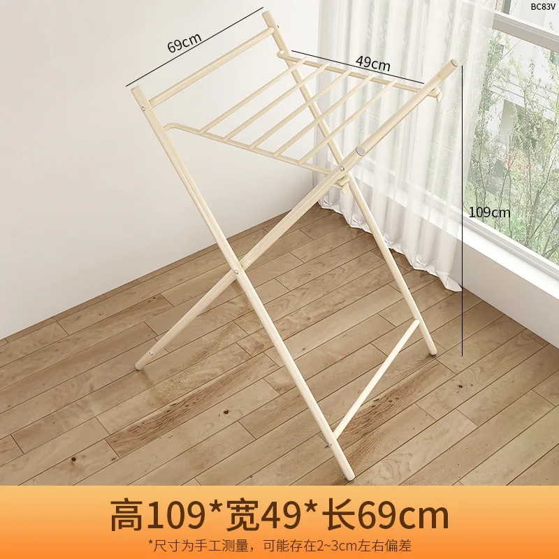 Clothes Drying Rack Floor-to-ceiling Household Folding Indoor Clothes Hanging Rack Balcony Dormitory Cool Clothes Pole: plum