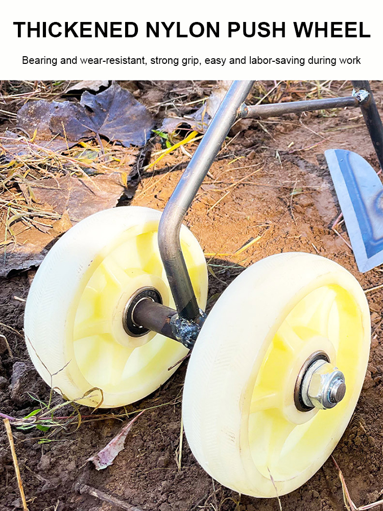Manual Garden Push Wheel Hoe,Household Hand-Pushed Hoe, Garden Hoes, Tillage Machine,Weeder For Weeding Turning Loosening Soil