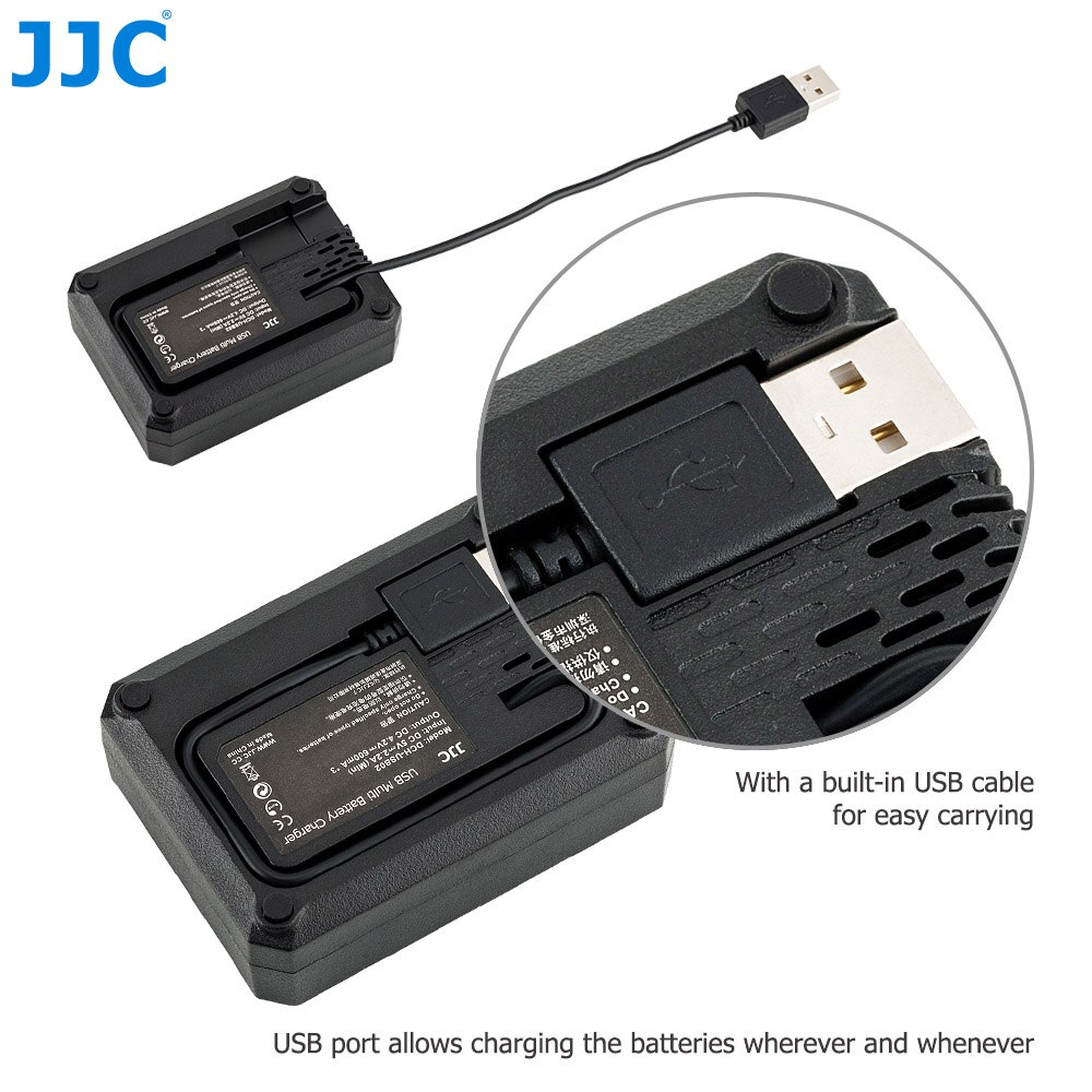 Jjc usb multi batteriladdare för ricoh db -110/ olympus li -90b/ jjc b -db110 ladda 3 batterier med led indikatorer förlängningskabel