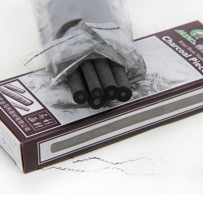 6 stk/æske mørke sorte blyanter skitse tegning oliemaleri kul bar stick kunstner til olie maleri kunstner kunst levering