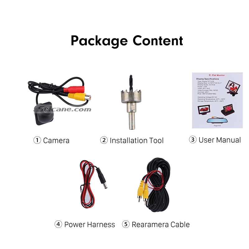 Seicane 170Degree Rear View Camera Color CCD Car Parking Assistance HD Car Video Backup Reversing Waterproof Night Vision kamera