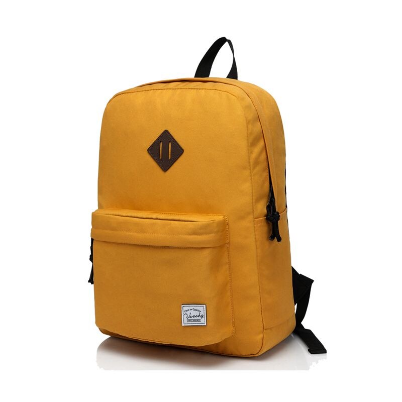 VASCHY School Backpack for Teenagers Travel School Bags Bookbag Classic University Student Backpacks Mochilas Yellow: YELLOW