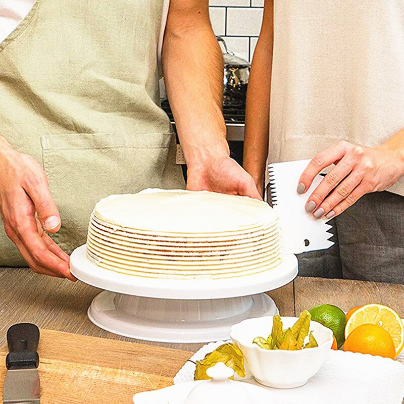 3PCS/Set Kitchen Cake Cream Scraper Dough Cake Cutter Slicer Spatula For Cake Blade Silicone Spatula For Patisserie Pizza Cake