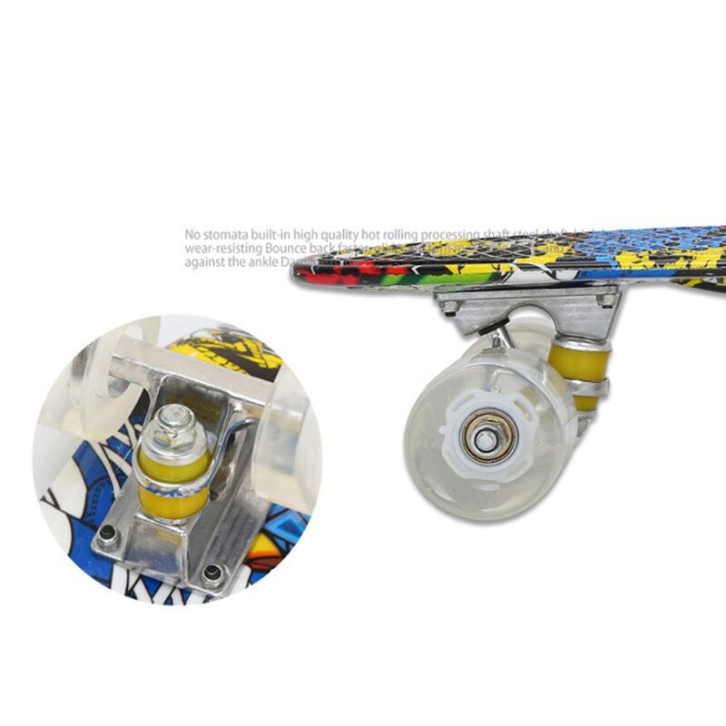 22 \"Skate Board Mini Retro Longboard Plastic 4 wheels Skateboard Outdoor Sport