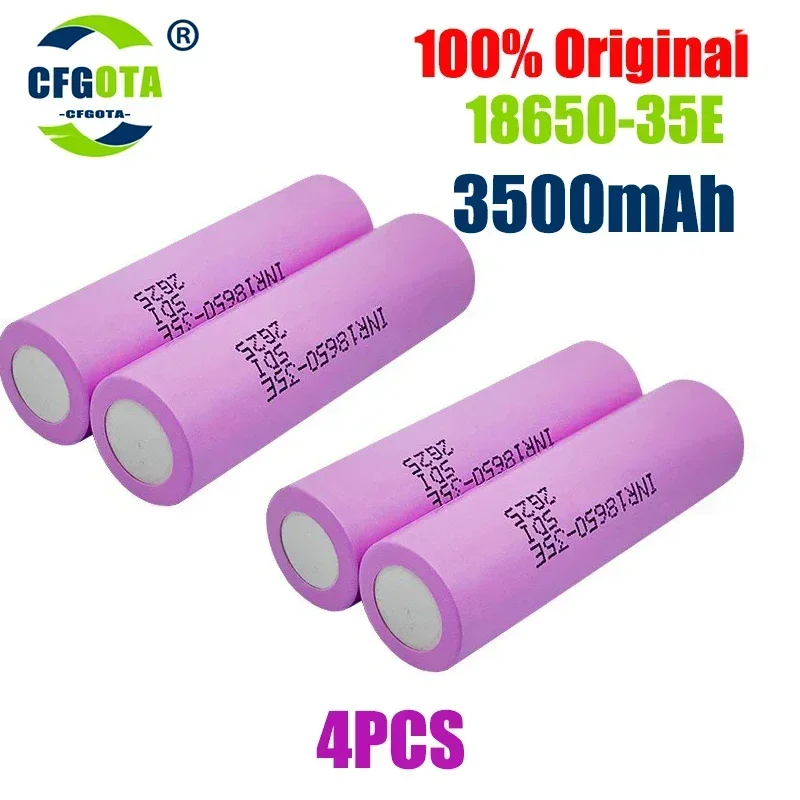 100% original 18650 3500mah 20th discharge inr18650 35e 3500mah 18650 3.7v li ion rechargeable battery: GRAY