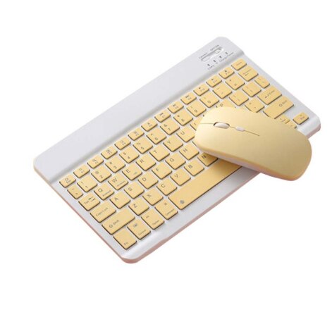 Clavier et souris Bluetooth colorés, pour tablette Samsung Android, iPad 9.7 10.5: keyboard mouse ye