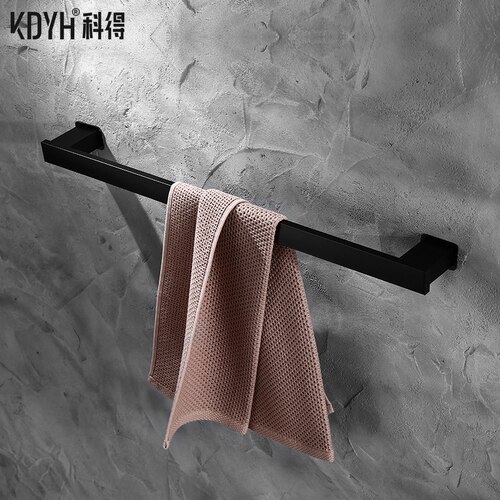 Nordic space aluminium veggmontert baderomstilbehør svart dusjhjørnehylle servantsett håndkleholder hardware baderom: Håndklestang 60cm