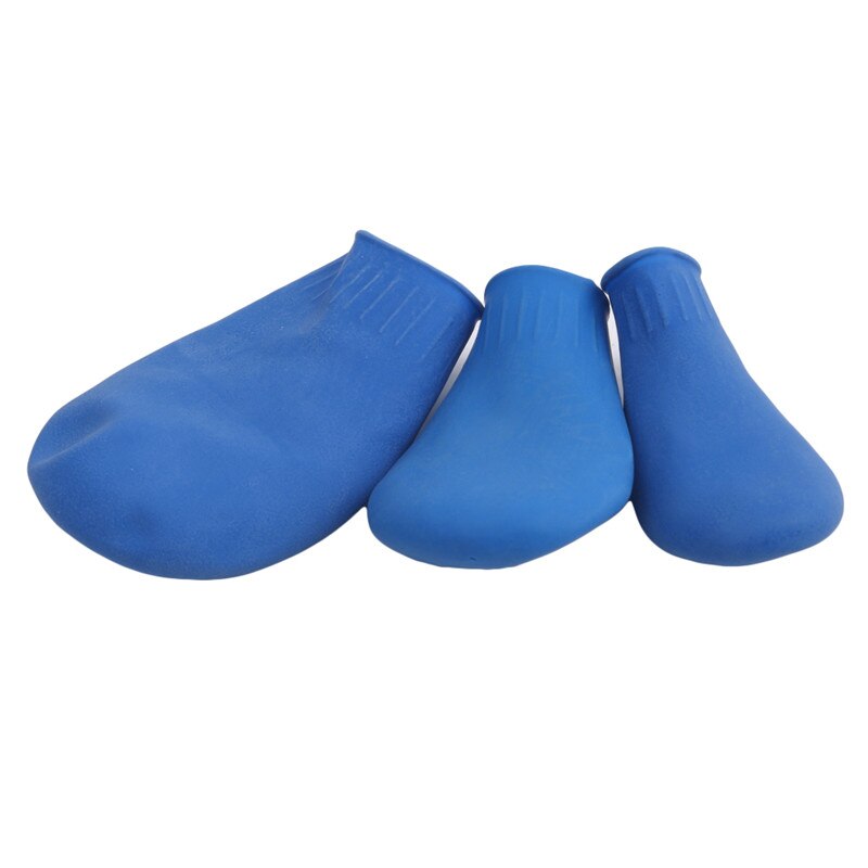 1Set Waterdichte Hond Schoenen Blauw/Rood/Oranje Rubber Regen Laarzen Schoenen Voor Kleine Honden Kat S/M/L