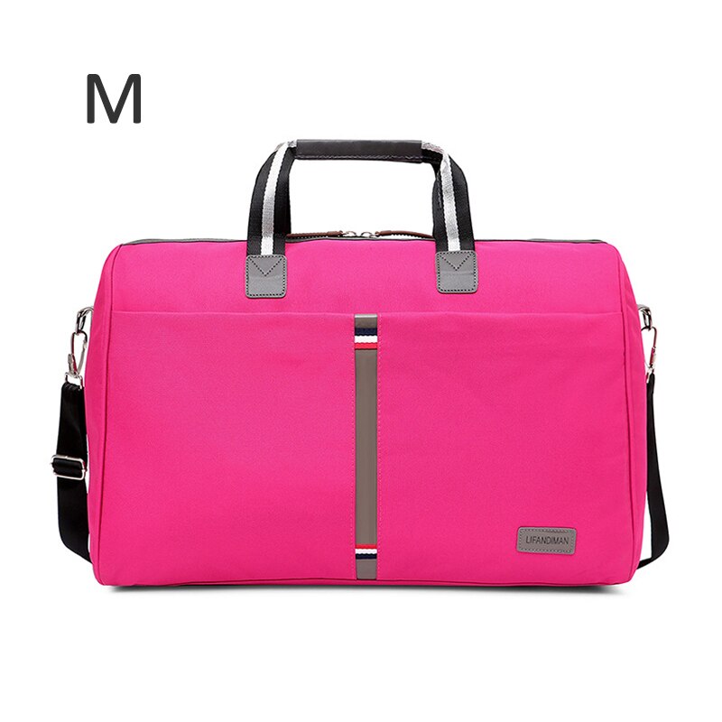 Bolso de hombro portátil plegable de ocio bolso de viaje impermeable para hombres y mujeres bolsa de viaje grande multifunción bolsa de fitness XA164ZC: Rose red M