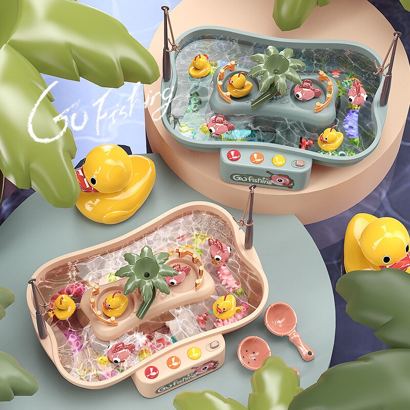 freundlicher Magnetischen Angeln Spielzeug Musik Elektrische Durchblutung Ente Angeln Plattform Rotierenden Schlecht Spielzeug Für freundlicher Wasser Spielen Spiel