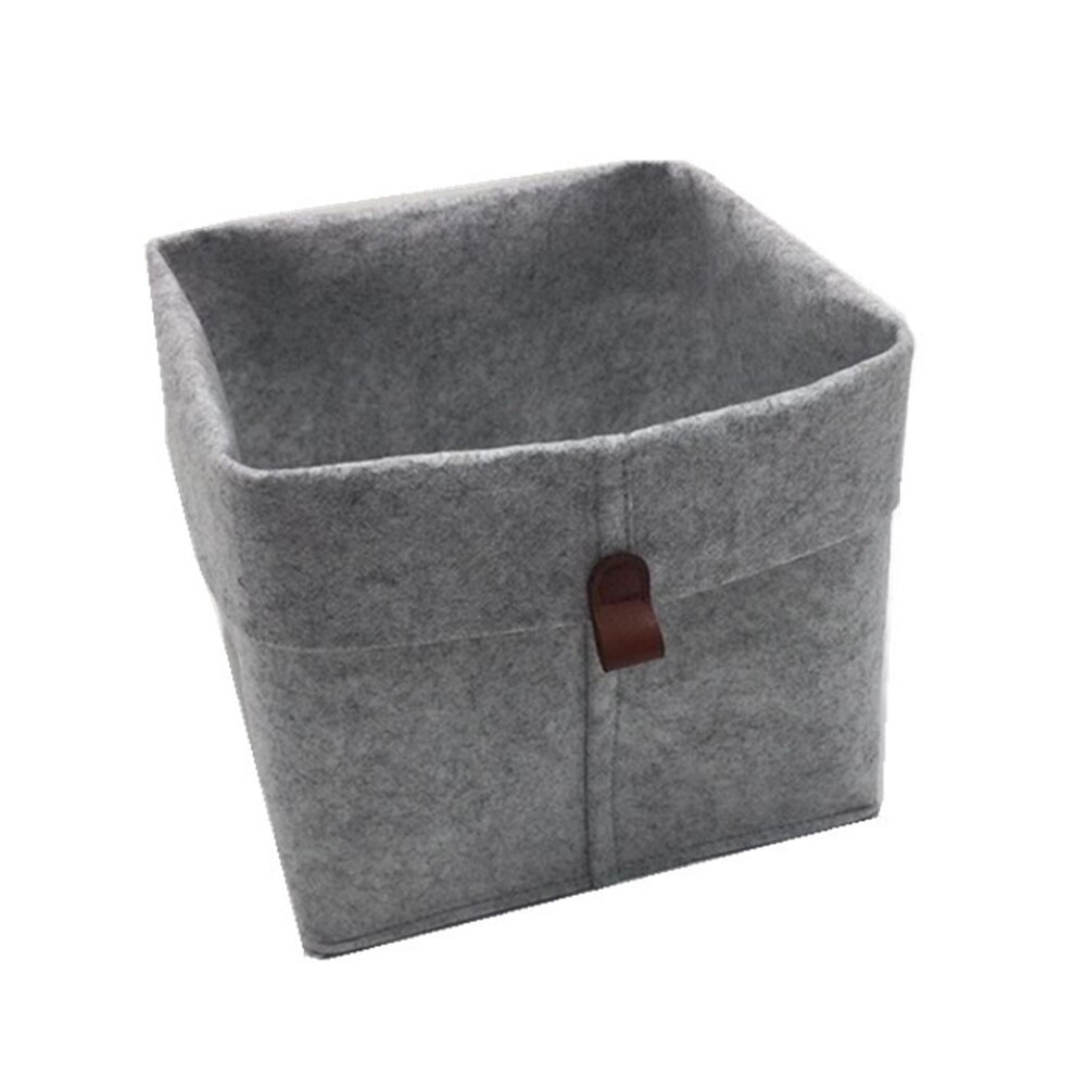 Laundry Basket Rectangular Felt Foldable Storage Basket Toy Book Dirty Clothes Container Desktop Living Room Bathroom Organizer: 23x23x26cm-A