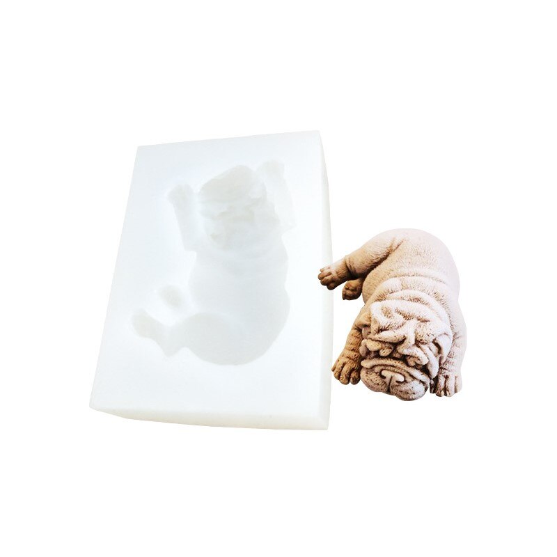 Noël Silicone moule pour chien jolie Mousse gâteau 3D Shar Pei moule crème glacée gelée pouding souffle refroidisseur Fondant outil décoration: 02
