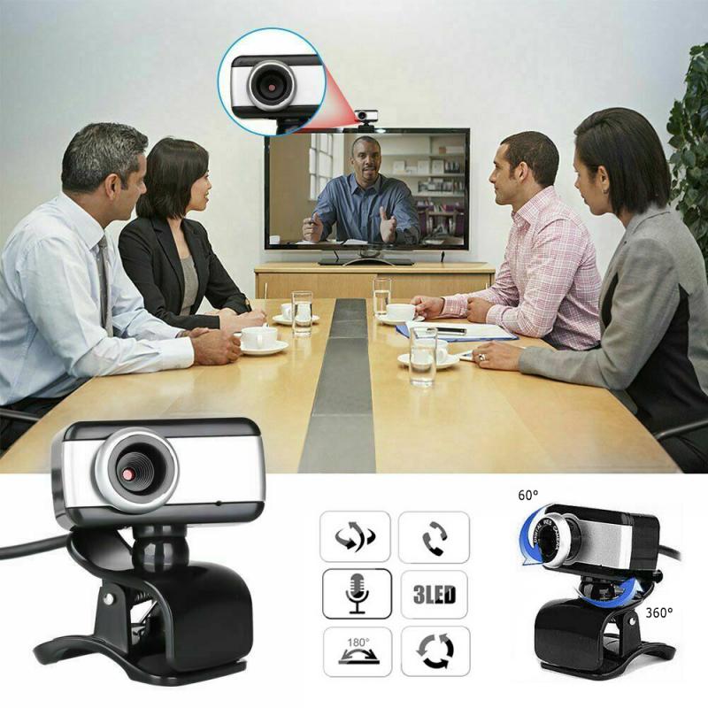 USB Web Camera 360 Degree USB HD Webcam Web Cam Clip-on Digital Camcorder With Microphone For Laptop PC Computer