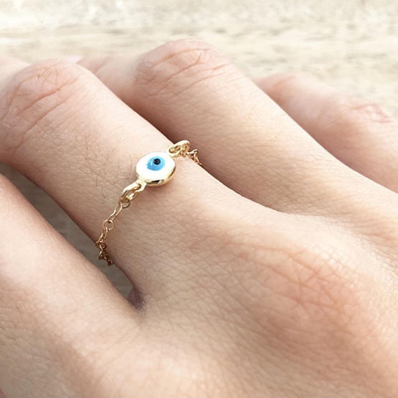 Boze oog sieraden boze oog ring gouden kettingring