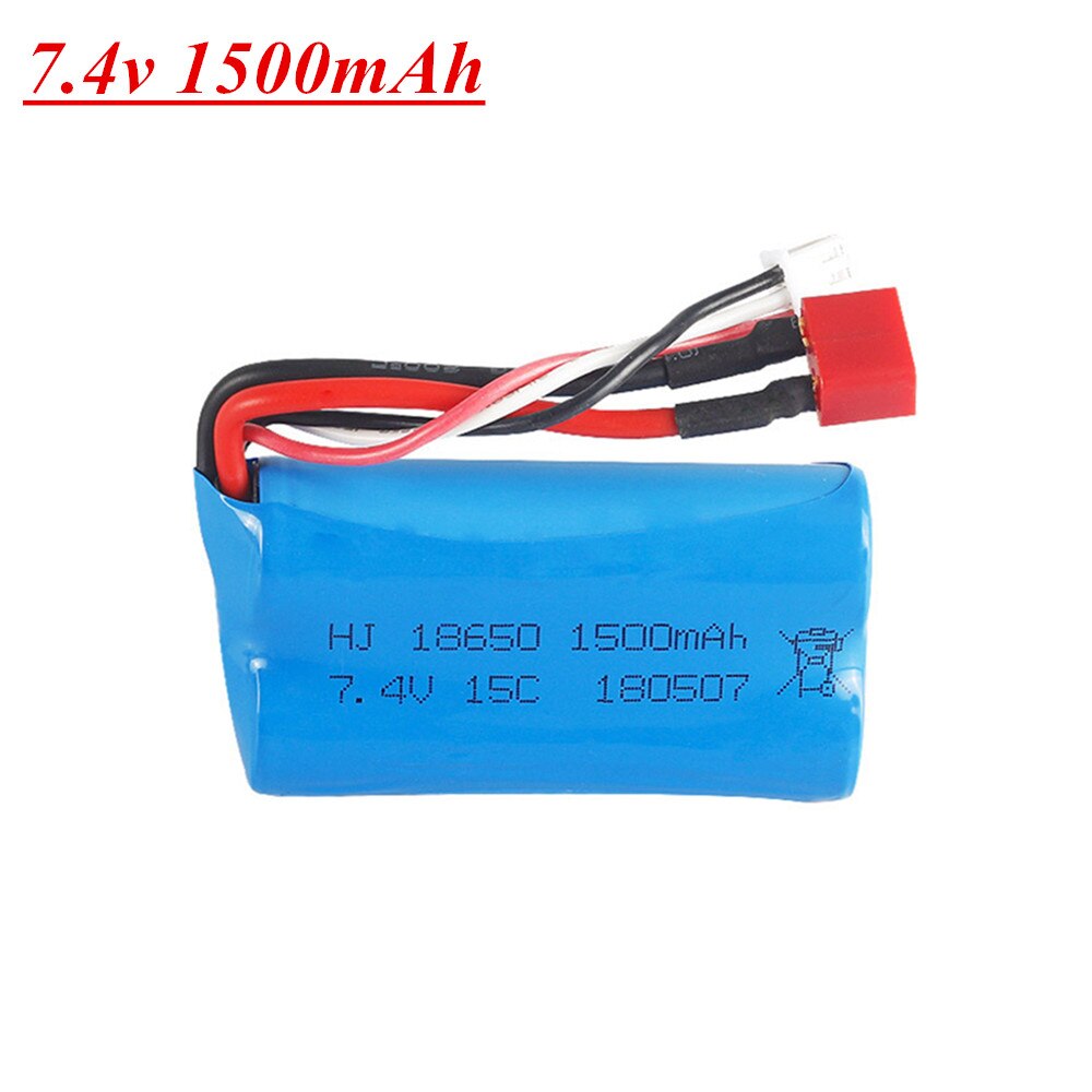 7.4v 1500mah 18650 battery for Wltoys 12428 12401 12402 12403 12404 12423 FY-03 FY01 FY02 Rc toys Car Parts 7.4v battery T plug