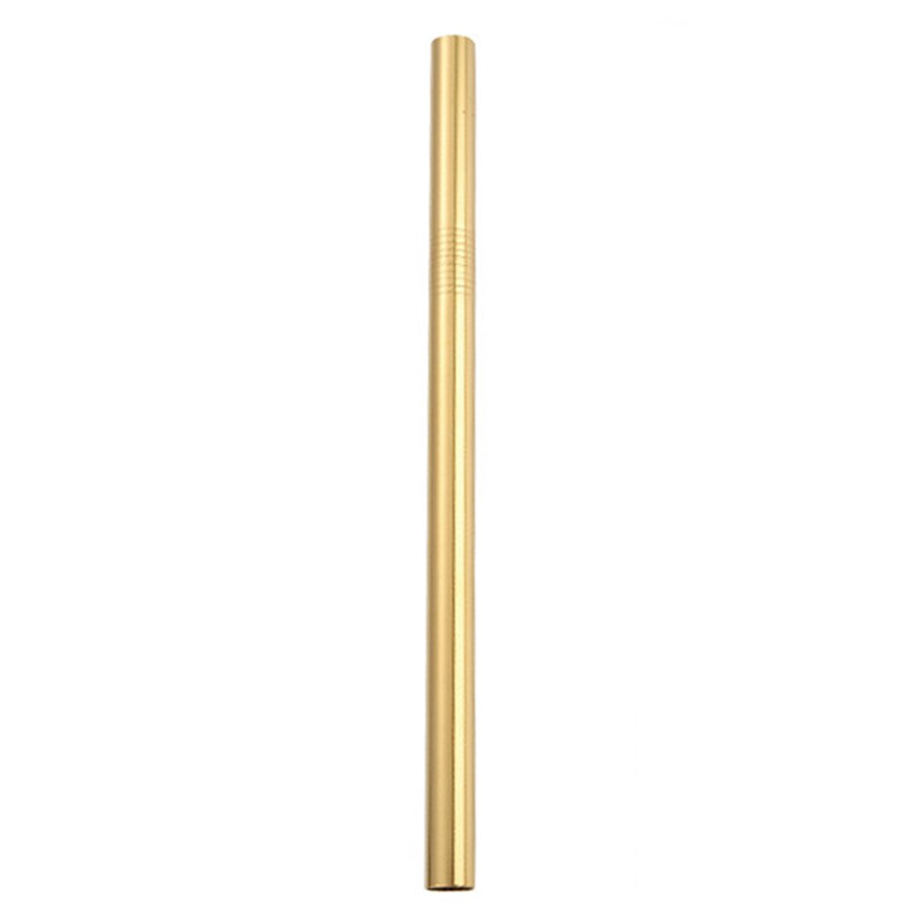 Metal Straight Drinking Straw Eco-Friendly Stainless Steel Straw Large Pearl Milk Tea Juice Straight Drink: gold 10mm