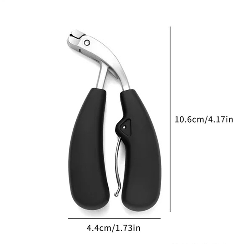 Curved nail clippers with large opening three times anti-splash storage Nail clippers for the elderly thick toenails Heavy duty: black