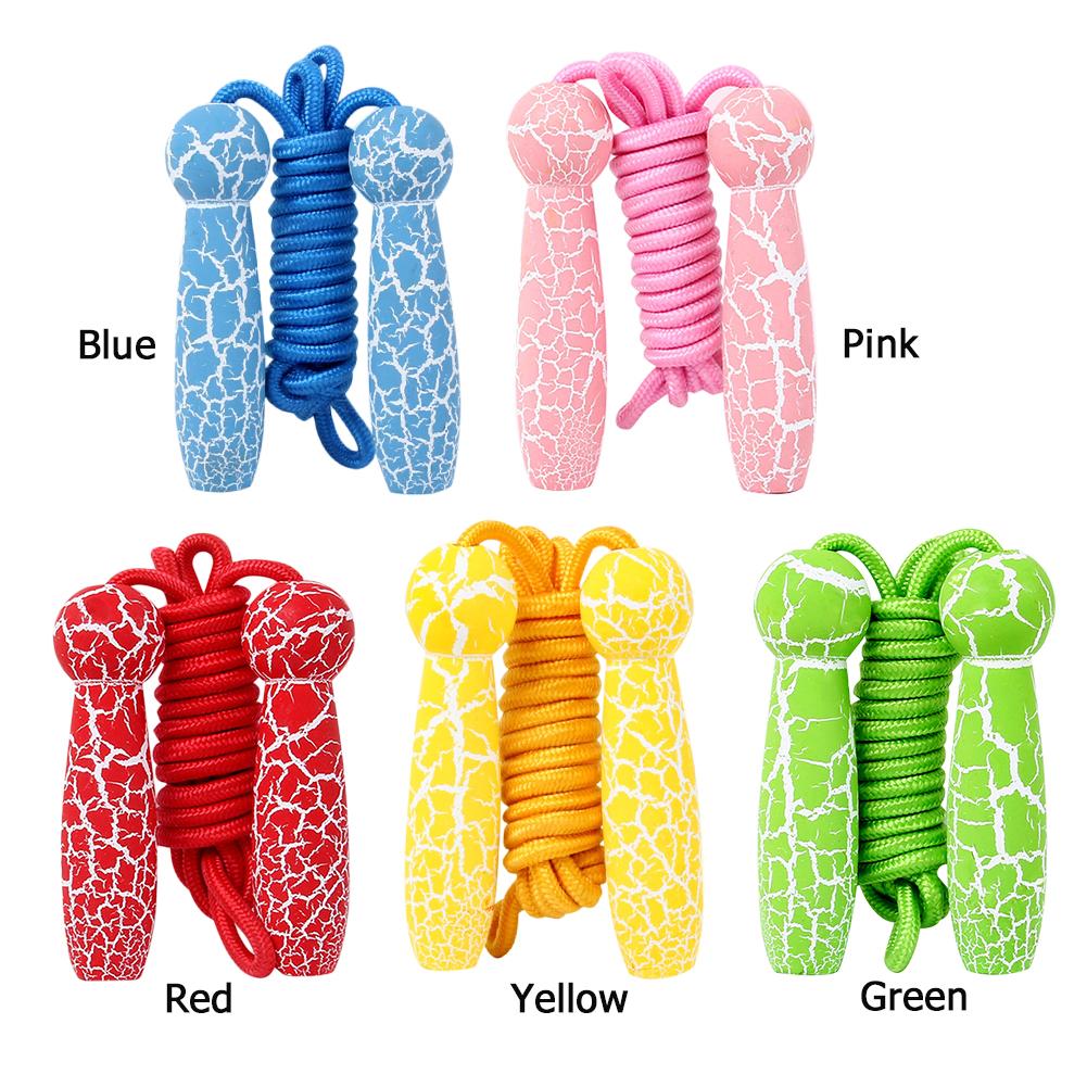 Einstellbare freundlicher springen Seile Nicht-Unterhose Tragen und Reißen Widerstand Weiche Baumwolle Holz Riss Griff Baumwolle Seil überspringen Seile spielzeug