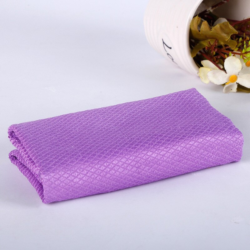 1Pcs Vis Schaal Doek Verdikte Non-marking Doek Absorberende Glas Doek Niet-Pluizende Keuken Huishoudelijk Schoonmaken Handdoek: purple