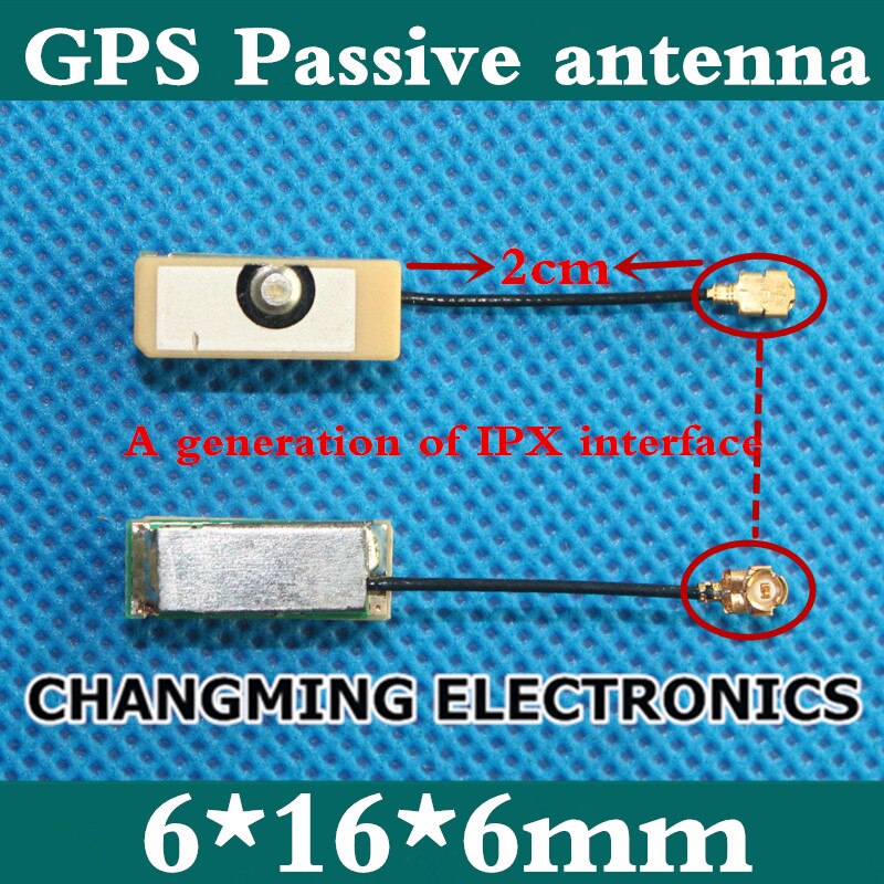 6*16*6mm GPS + beidou passieve keramische antenne IPX interface Lijn lengte 2 cm (working100 % ) 5 STKS