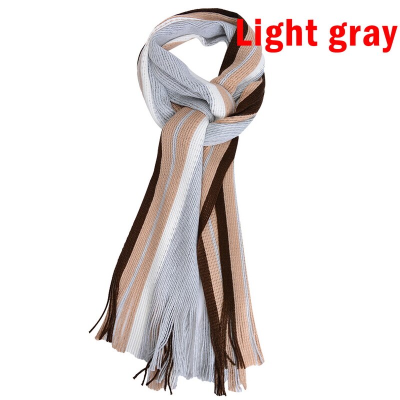 CYSINCOS Europa invierno bufanda hombres rayas bufanda de algodón hombre chal abrigo de punto cachemira Bufandas rayas largas: 5