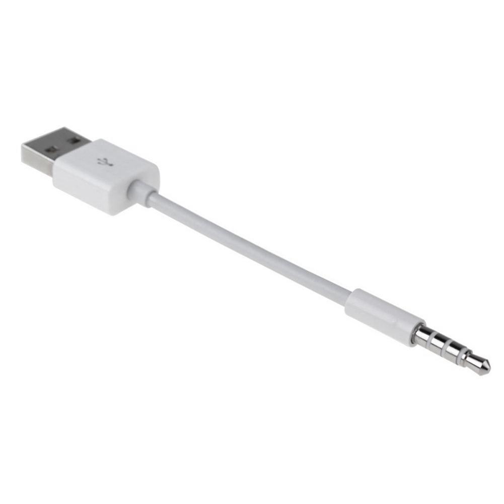 Usb-oplader met korte laad- en synchronisatiekabel, 3.5mm- jack adapter, oplaadkabel voor apple ipod shuffle 3rd 4th 5th 6th 4/5/6 mp3 speler