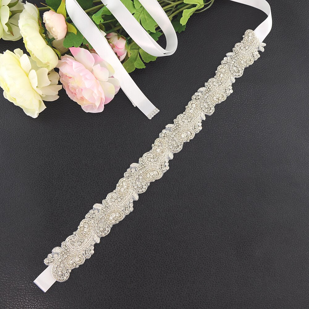 ZMS365 Braut Zubehör Hochzeit Gürtel Braut Gürtel Hochzeit Zubehör Mariage Schärpe Gürtel für Abendkleider Brautjungfer Gürtel: Weiß