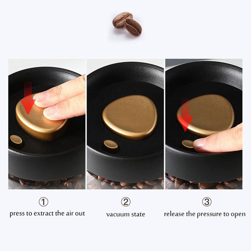 Vacuum Coffee Beans Storage Bottles Sealed Glass Bottle Storage Tank Food Grains Container Can Mason Jar Transparent