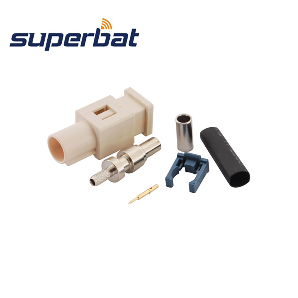 Superbat-conector macho de crimpado Fakra, 10 piezas, aplicable a Radio con suministro Phantom, versión larga para Cable RG316, RG174, LMR100