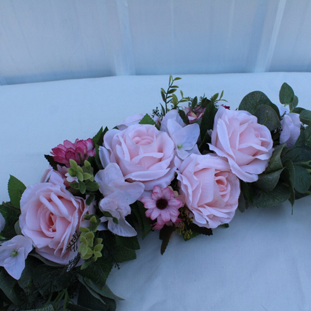 Guirnalda de peonías con flores artificiales, guirnalda hecha a mano para espejo, decoración de puerta de de boda en casa
