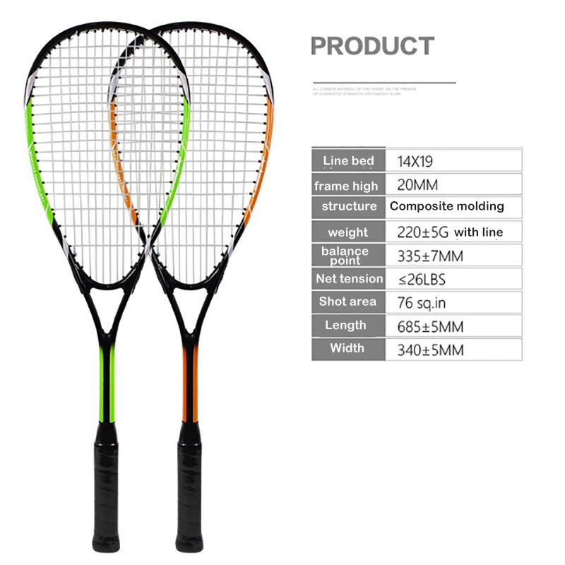 Squash Racket Racquet Aluminum With Carbon Fiber Material For Squash Sport Training Beginner With Carry Bag