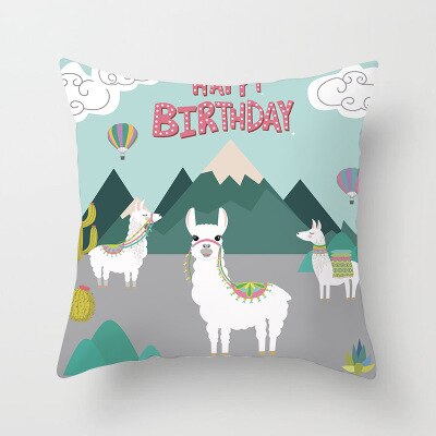 ZENGIA Alpaca Kussenhoes 45*45cm Lama Kussensloop Decoratieve Kussens Voor Bank Alpaka Kussensloop Behandelen Kinderen Verjaardag: drd188-9