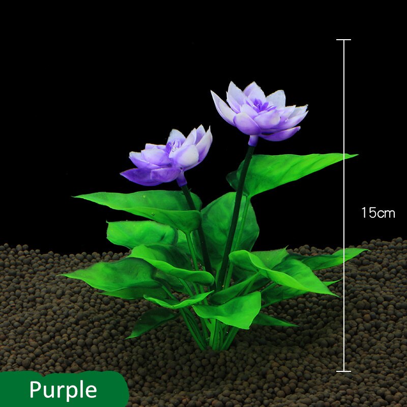 Kunstmatige aquariumplant decoratie aquarium landschapsarchitectuur watergras ornamenten lotusbloem aquatische decoratie aquarium achtergrond: 171- paars