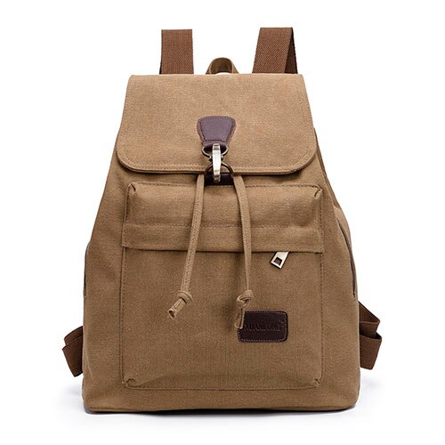 Chuwanglin shelves women's canvas backpack vintage school backpacks feminine Laptop backpack travel bags C1031: Khaki