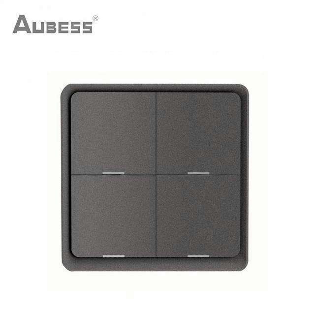 Interrupteur de scène sans fil Tuya ZigBee, 4 boutons poussoirs, contrôleur d&#39;automatisation de scénario, fonctionne avec Alexa Google Home Smart Life: 4 Gang Gray