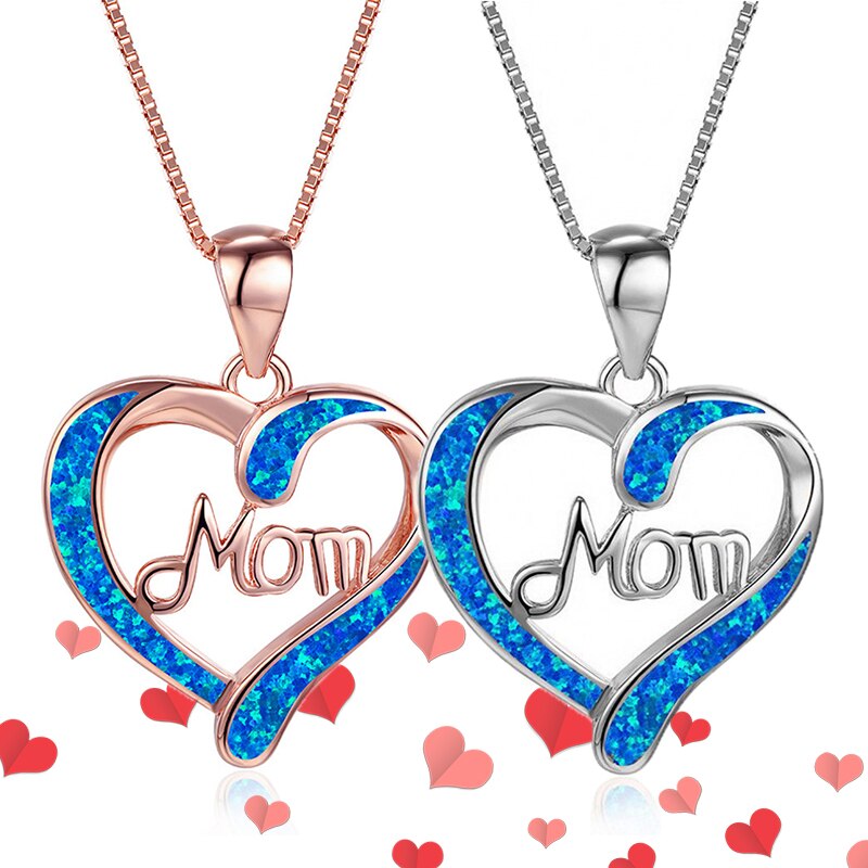 Mother's day necklace, women's jewelry, children's jewelry, mom letter heart pendant necklace, personality, creative mothers' day family jewelry