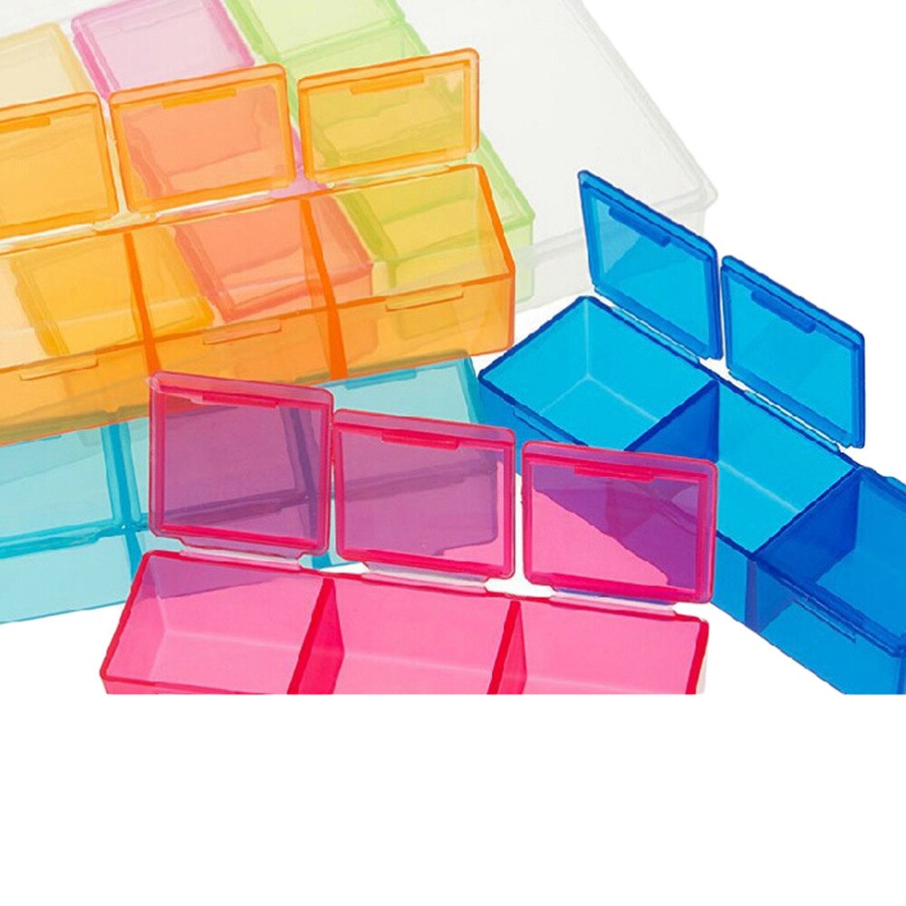 7 dages farverig beholderæske arrangør pille arrangør æsker 21 gitter pille æske tablet sorterer medicin ugentlig opbevaringsæske
