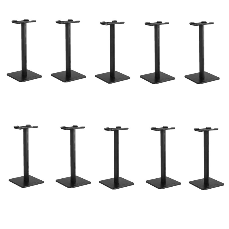 Headphone Stand - Aluminum Alloy & TPU - Desk Mount Rack Holder - Universal for All Headphones: Black 10 pcs