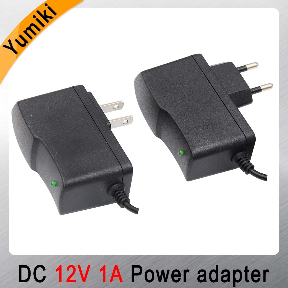 4 Stks/partij DC12V1A Ac 100 V-240 V Converter Adapter Dc 12V 1A 1000mA Voeding eu Us Plug Dc 5.5 Mm X 2.1 Mm
