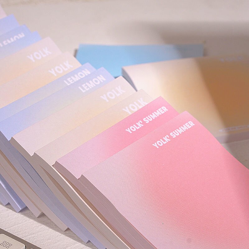 50 Sheets Cute Egg Gradient Memo Pad Posted It Sticky Notes Planner Sticker Notepad Office School Supplies Kawaii Stationery