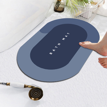 Super Absorberende Badmat Sneldrogend Badkamer Rug Antislip Entree Deurmat Nappa Huid Vloermatten Wc Tapijt Thuis decor: Oval Blue-null