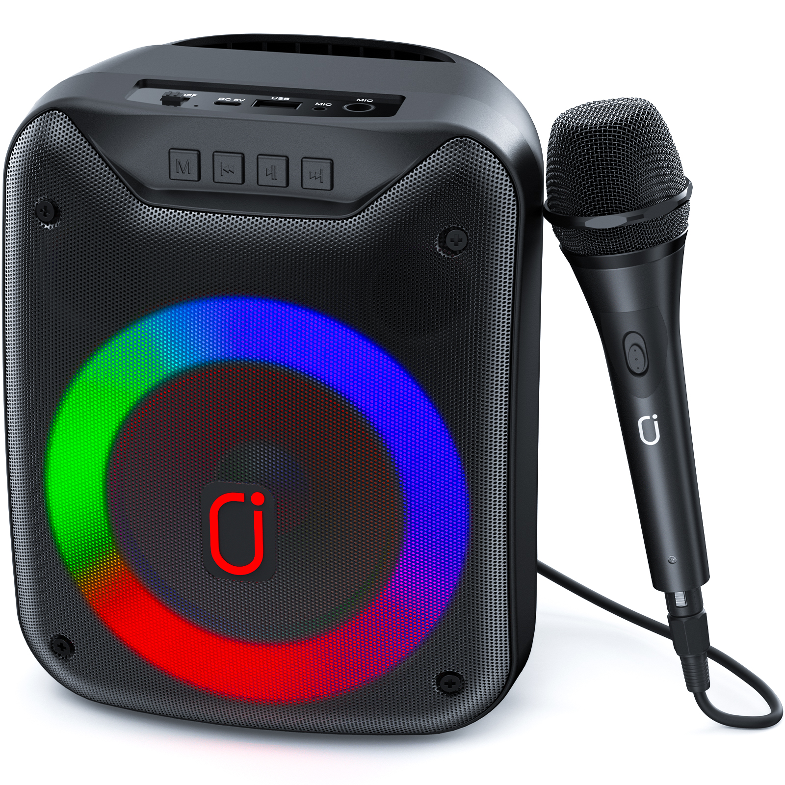 Karaoke Machine with Microphones Portable Karaoke Machine for Adults Kids, Bluetooth Karaoke Speaker with Bass/Treble Adjustment: Default Title