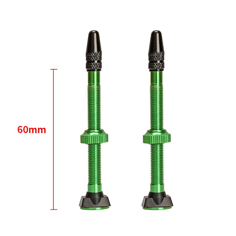 KR Bicycle Valve 1PCS Mountain Bike Accessories Vacuum Valve 40mm 60mm Aluminum Alloy French Extend Multicolor Tightness Valve: Green 60mm