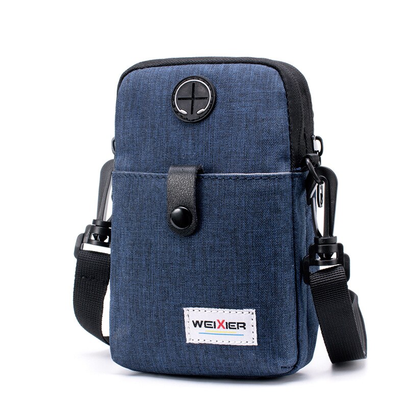 Mode Messenger Bag Telefoon Zak Crossbody Tas Voor Telefoon Schouder Handtas Multifunctionele Mannelijke Kleine Flap Kleine Tas: blue with buckle