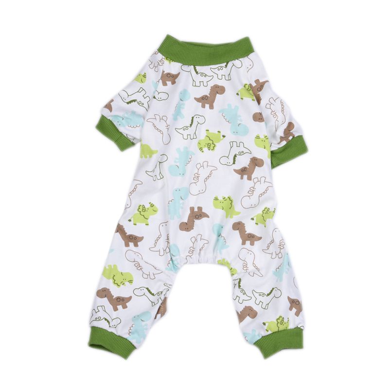 Dog Cotton Pajamas Sleepwear Small Dog Soft Clothes Pet Jumpsuit Coat Apparel: Green / XL
