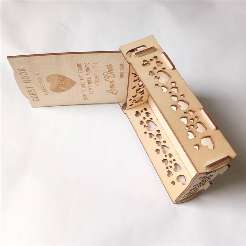 1pc Wooden Guest Book Signature Visitors Book Message Sheet Wedding Guest Book For Party