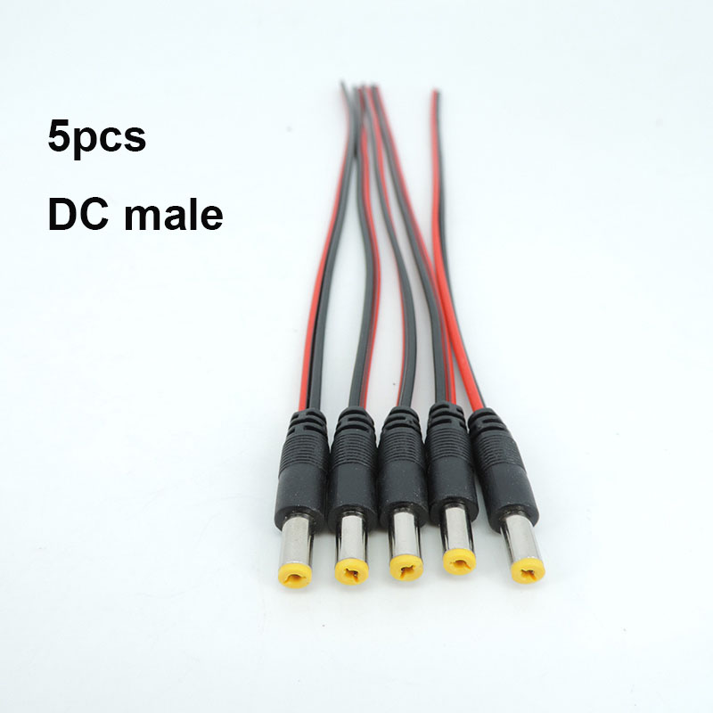 Conector de Cable de extensión para cámara CCTV, conector macho y hembra de CC de 5,5x2,1mm, 12V, 24v, Cable DC s1: Verde militar