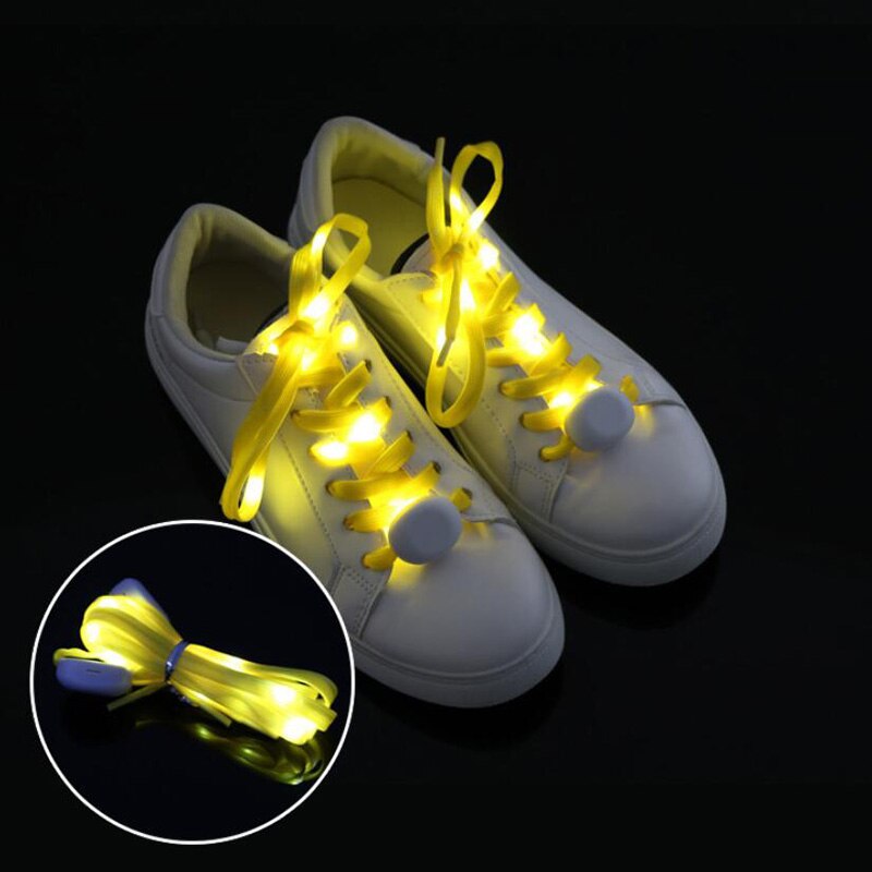 Led Sport Veters Lichtgevende Schoenveters Glow Schoen Strings Ronde Flash Licht Schoenveters Geen Tie Lui Veters Party decor: YELLOW