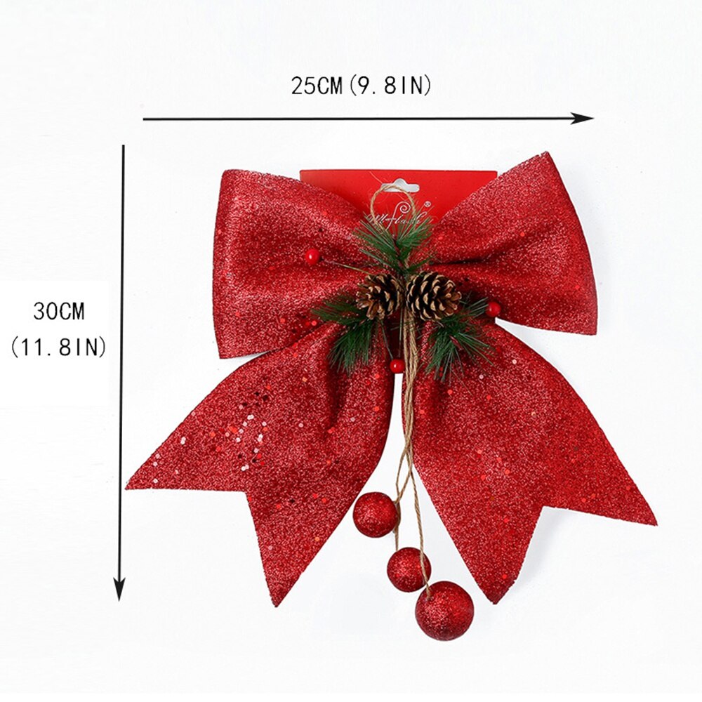 Grands nœuds de ruban pour arbre de noël , 1 pièce, décoration pour la maison, pour fête de noël 2022 et nouvel an