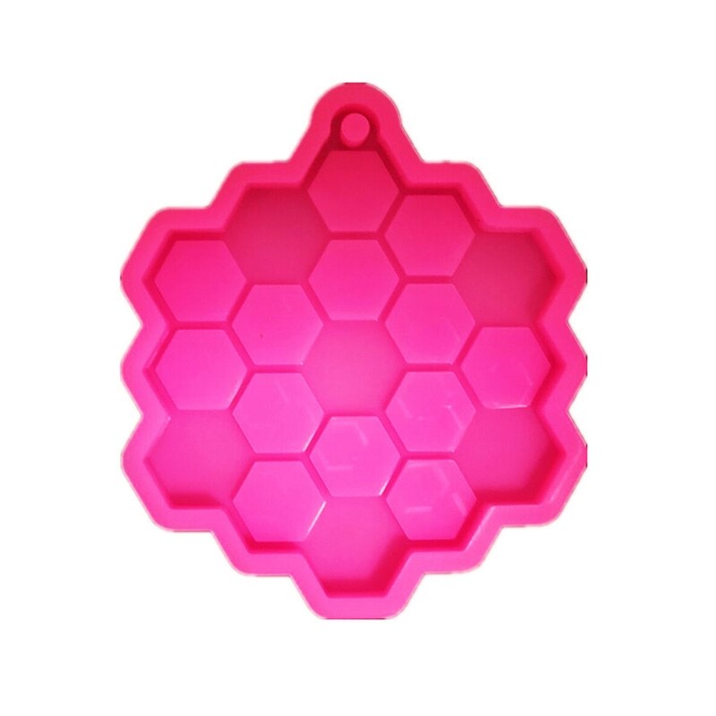 Bee Keychain Epoxy Resin Mold Honeycomb Necklace Pendant Silicone Mould DIY Crafts Jewelry Casting Tools